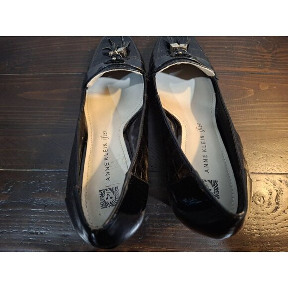Anne Klein Black Leather Frisca Heel Shoe/Pre-Owned, Sz. 10M - Picture 7 of 10